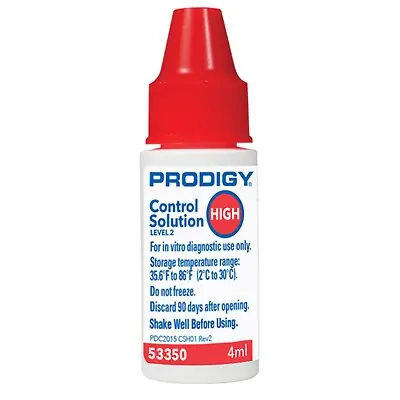 Prodigy Diabetes Care - 53350 Blood Glucose Control Solution 2 X 4 mL Level 1 & 2