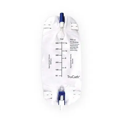 HR Healthcare - HRLB500 Urinary Leg Bag TruCath™ Premium Without Valve Sterile 500 mL Vinyl / Flocked