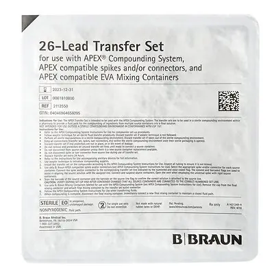 B. Braun - 2112550 B. Braun Apex® Transfer Set for use with Apex Compounding System
