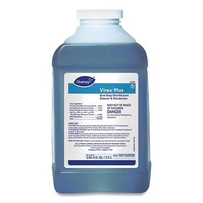 Essendant Co-United Stationers - DVS101102926 Surface Disinfectant Cleaner Diversey™ Virex® Plus Quaternary Based J-Fill® Dispensing Systems Liquid Concentrate 84.5 oz. Bottle Unscented NonSterile