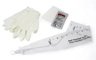 Bard - 4A6044 Intermittent Closed System Catheter Touchless® Plus Closed System / Unisex 14 Fr. Without Balloon Red Rubber