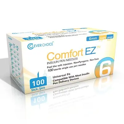 Simple Diagnostics - 32G6 Standard Insulin Pen Needle Comfort EZ™ 32 Gauge 6 mm Length NonSafety