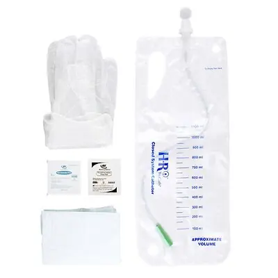 HR Healthcare CK12 - Intermittent Closed System Catheter Tray TruCath™ Straight Tip 12 Fr. Without Balloon - 1/Each, 100/Case