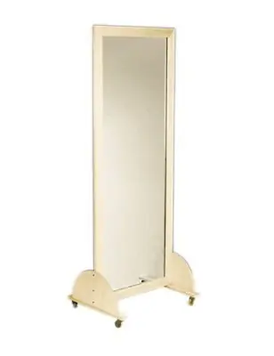 Fabrication Enterprises - 19-1101 Mobile Mirror 24 X 28 X 75 Inch Natural Wood