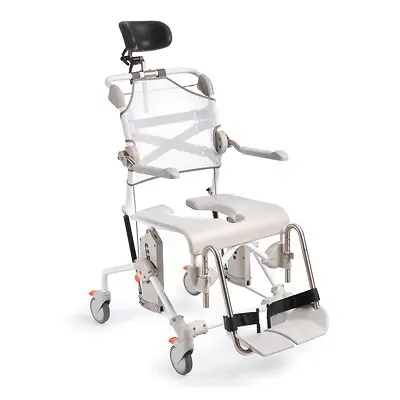 DT Davis Enterprises Ltd - E80229412 Commode / Shower Chair Swift Mobil Tilt-2 Flip-Back Arms Steel Frame Mesh Backrest 21-1/4 Inch Seat Width 353 lbs. Weight Capacity