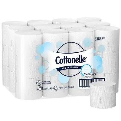 Kimberly Clark - 53862 Toilet Tissue Cottonelle® White 2-Ply Standard Size Cored Roll 900 Sheets 2.7 X 4 Inch