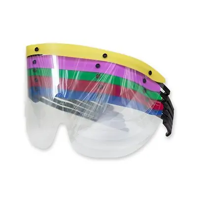 McKesson Brand - 242-11000-500 Eye Shield McKesson Pre-Assembled Anti-fog / Anti-glare / Anti-static Coating Clear Tint Plastic Film Lens Black Frame Over Ear One Size Fits Most