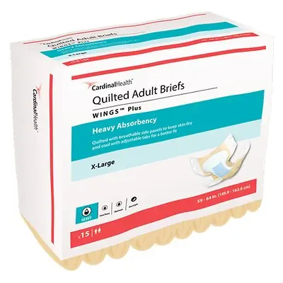 Cardinal - 66035 Wings™ Plus Quilted Heavy Absorbency Incontinence Brief