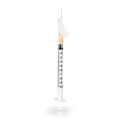 McKesson Brand - 306611 Safety Hypodermic Syringe with Needle McKesson Prevent® SG 1 mL 5/8 Inch 25 Gauge Sliding Safety Needle Thin Wall