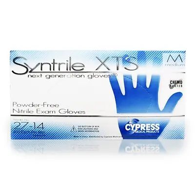 McKesson Brand 27-14 - Exam Glove Syntrile® XTS Medium 200 per Box NonSterile Nitrile Standard Cuff Length Textured Fingertips Blue Chemo Tested - 200/Box, 2000/Case