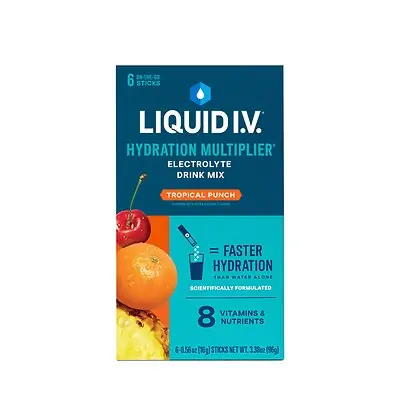 The LIV Group Inc - LVM-6021 Oral Electrolyte Solution Liquid I.V. Hydration Multiplier® Tropical Punch Flavor 0.56 oz.