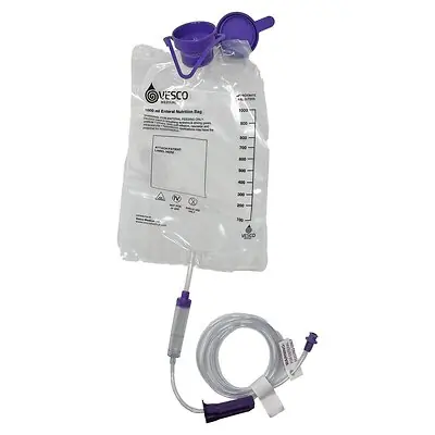 Vesco Medical - VED-034 Gravity Feeding Bag Set with ENFit™ Connector 1000 mL Layered Laminate