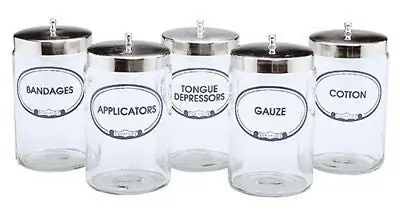 Graham-Field - 3454A A Sundry Jar Grafco® Glass Transparent Glass Jars, Polished Aluminum Cover 4.25 X 7 Inch
