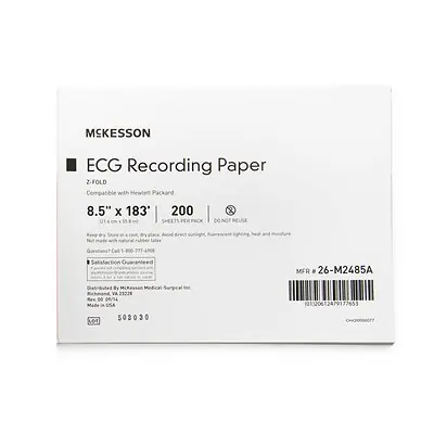 McKesson Brand 26-M2485A - Recording Chart Paper McKesson Z-Fold Red Grid - 200/Pack, 2000/Case