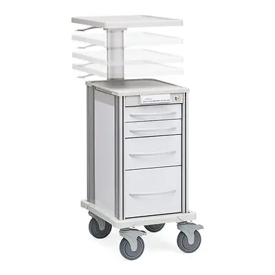 Market Lab Inc - 107682 Adjustable Workstation Narrow Pace Cart 4 Drawers Without Shelves