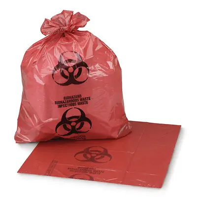 McKesson Brand - 03-4715 Biohazard Waste Bag McKesson Biohazard Symbol / Infectious Waste 40 to 45 gal. Red 17 X 23 X 46 Inch