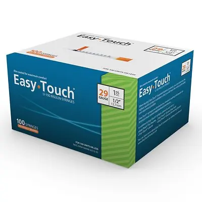 MHC Medical - 629155 Standard Insulin Syringe with Needle EasyTouch™ 1 mL 1/2 Inch 29 Gauge NonSafety Thin Wall
