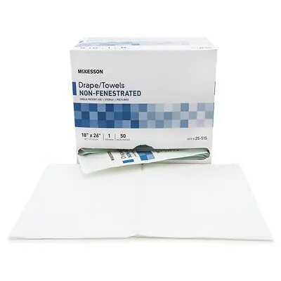 McKesson Brand - 25-515 McKesson Sterile Poly Lined Towel Drape