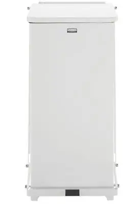 RJ Schinner Co - ST24EPLWH Trash Can Rubbermaid® Defenders® 96 Quart / 24 gal. White Steel Square