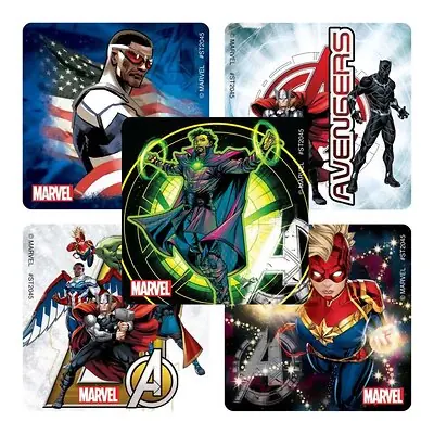 SmileMakers - ST2045B Sticker SmileMakers® 100 per Box Avengers Force 2-1/2 X 2-1/2 Inch