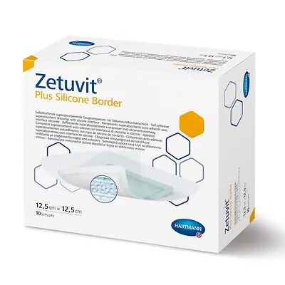 Hartmann - 413119 Super Absorbent Dressing Zetuvit® Plus Silicone Border Square 4 X 4 Inch With Border Sterile