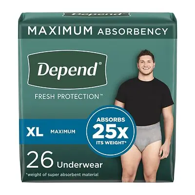 Kimberly Clark - 53746 Depend® Fresh Protection™ Men's Maximum Absorbency Underwear