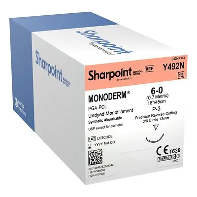 Surgical Specialties - Y492N Monoderm™ Suture with Needle