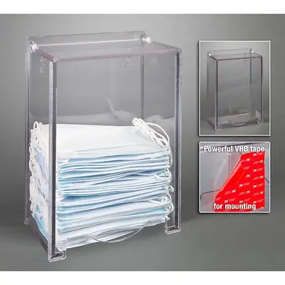 Poltex Inc - MSKDISP-T Bulk Mask Dispenser Poltex VHB Tape Mount Clear 4-1/2 X 8 X 11 Inch PETG