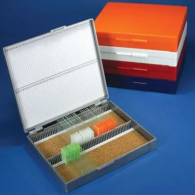 McKesson Brand - 177-513079W Slide Storage Box McKesson White ABS Plastic / Cork 100 Slide Capacity