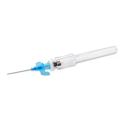 McKesson Brand - 200-IVRWB221 Peripheral IV Catheter McKesson Prevent® R 22 Gauge 1 Inch Polyurethane Winged Hub Blood Control Push Button Safety