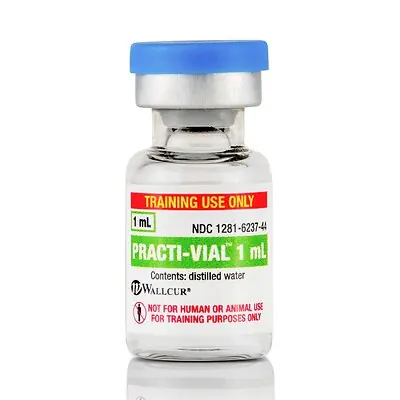 Wallcur - 418MV Clinical Training Medication Practi-1 mL Mini Vial™ Liquid Vial 1 mL