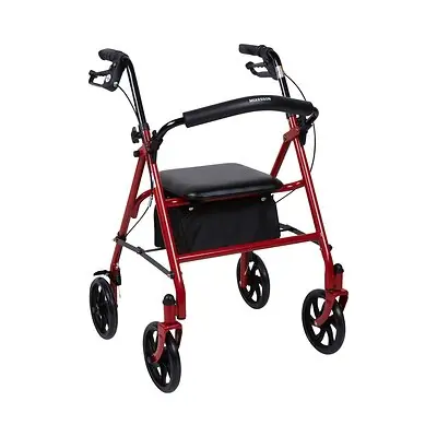 McKesson Brand - 146-10257RD-1 McKesson Folding Steel Four-Wheel Rollator