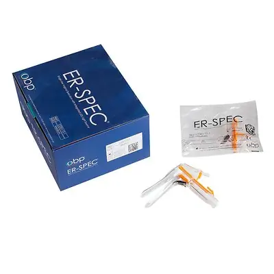 Cooper Surgical - C020110-1 Vaginal Speculum ER-SPEC® Pederson NonSterile Office Grade Acrylic Medium Double Blade Duckbill Disposable Built-In Light Source