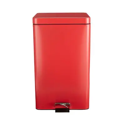 McKesson Brand - 81-35267 Trash Can McKesson 32 Quart / 8 gal. Red Steel Square