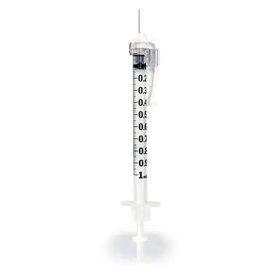 McKesson Brand - 306620 Safety Tuberculin Syringe with Needle McKesson Prevent® SG 1 mL 1/2 Inch 27 Gauge Sliding Safety Needle Regular Wall