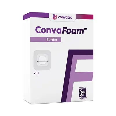 ConvaTec - 423259 Foam Dressing ConvaFoam™ Border 4 X 4 Inch With Border Film Backing Silicone Adhesive Square Sterile