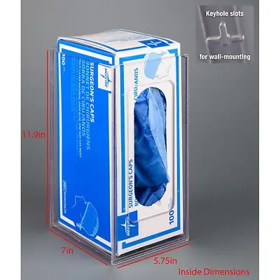 Poltex Inc - SURGCAP-W Surgeon Cap Holder Poltex Wall Mount 1 Box of Surgeon Caps Clear 11.9 X 7 X 5-3/4 Inch Acrylic