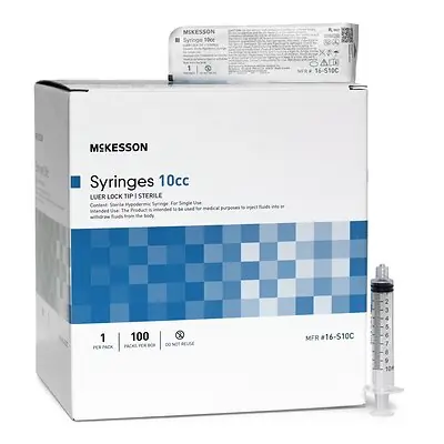 McKesson Brand - 16-S10C General Purpose Syringe McKesson 10 mL Luer Lock Tip Without Safety