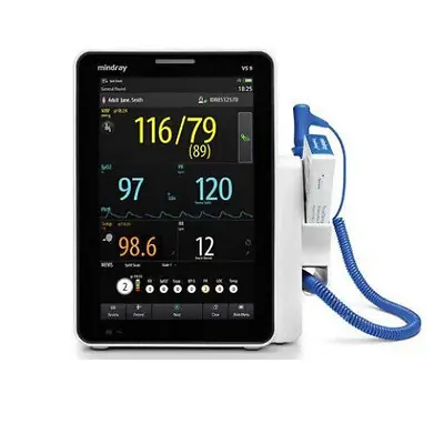 Mindray USA - 121-002190-00 Vital Signs Monitor Mindray VS9 Spot Check CO2, NIBP, Masimo SpO2, Exergen Temporal Thermometer AC Power