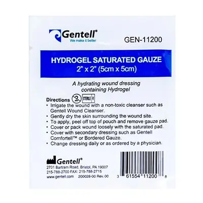Gentell - GEN-11200 Hydrogel Wound Dressing Gentell® Impregnated 2 X 2 Inch Sterile