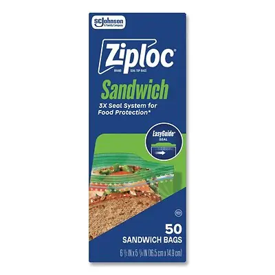 Essendant Co-United Stationers - SJN383179 Reclosable Bag Ziploc® 5-7/8 X 6-1/2 Inch Plastic Clear Zipper Closure