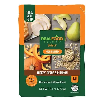 Nutritionals Medicinals - 202464 Tube Feeding Formula Real Food Blends® Select™ Turkey / Pears / Pumpkin Puree 9.4 oz. Pouch