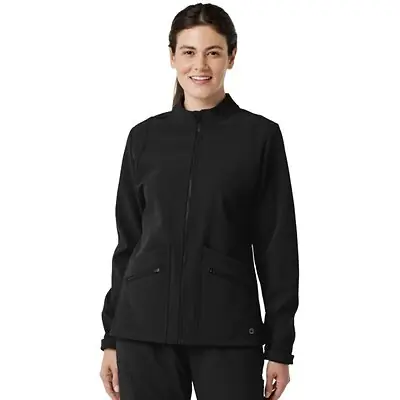 Fashion Seal Uniforms - 8509-BLAC-XS Warm-Up Jacket Wink™ Softshell Black X-Small Hip Length 94% Polyester / 6% Spandex Reusable