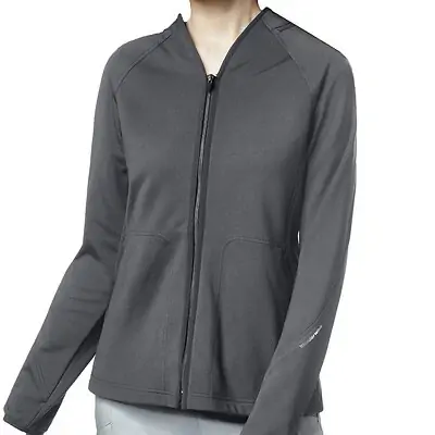 Fashion Seal Uniforms - 8209-GREY-XS Warm-Up Jacket Wink™ Gray X-Small Hip Length 92% Polyester / 8% Spandex Reusable