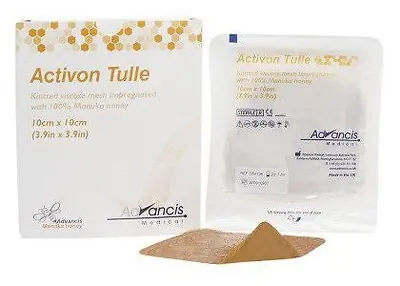 Mediusa - CR4136 Honey Impregnated Wound Dressing Activon® Tulle Square 4 X 4 Inch Sterile