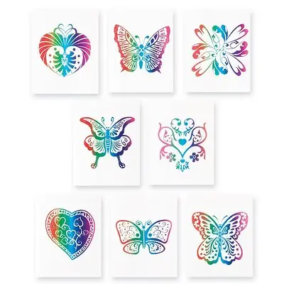 SmileMakers - NTY246 Temporary Tattoo SmileMakers® 144 per Box Rainbow Glitter Designs 1-1/4 X 1-1/4 Inch