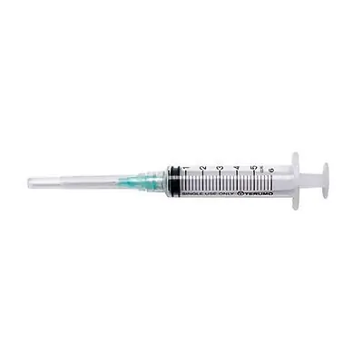 AirTite Products - 26212 Standard Hypodermic Syringe with Needle ExelInt® 5 mL 1 Inch 21 Gauge NonSafety Regular Wall