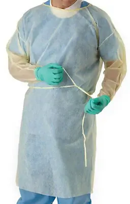 Medline - CRI4001 Protective Procedure Gown Classic Cover X-Large Yellow NonSterile Not Rated Disposable