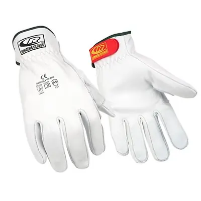 Ansell - 839360 Cut Resistant Work Glove Ringers® R664 Drivers Size 10 Leather White Wrist Length Adjustable Cuff NonSterile