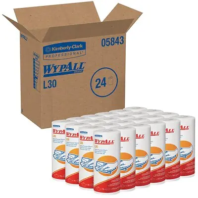 Kimberly Clark - 05843 Multipurpose Task Wipe WypAll® GeneralClean™ L30 Heavy Duty 70 Count Roll 10-2/5 X 11 Inch NonSterile Disposable